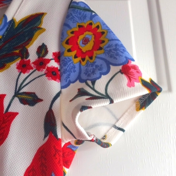 Ann Taylor Factory SP NWOT Top Floral Short Sleeve Square Neck Top Ca… - Picture 2 of 6